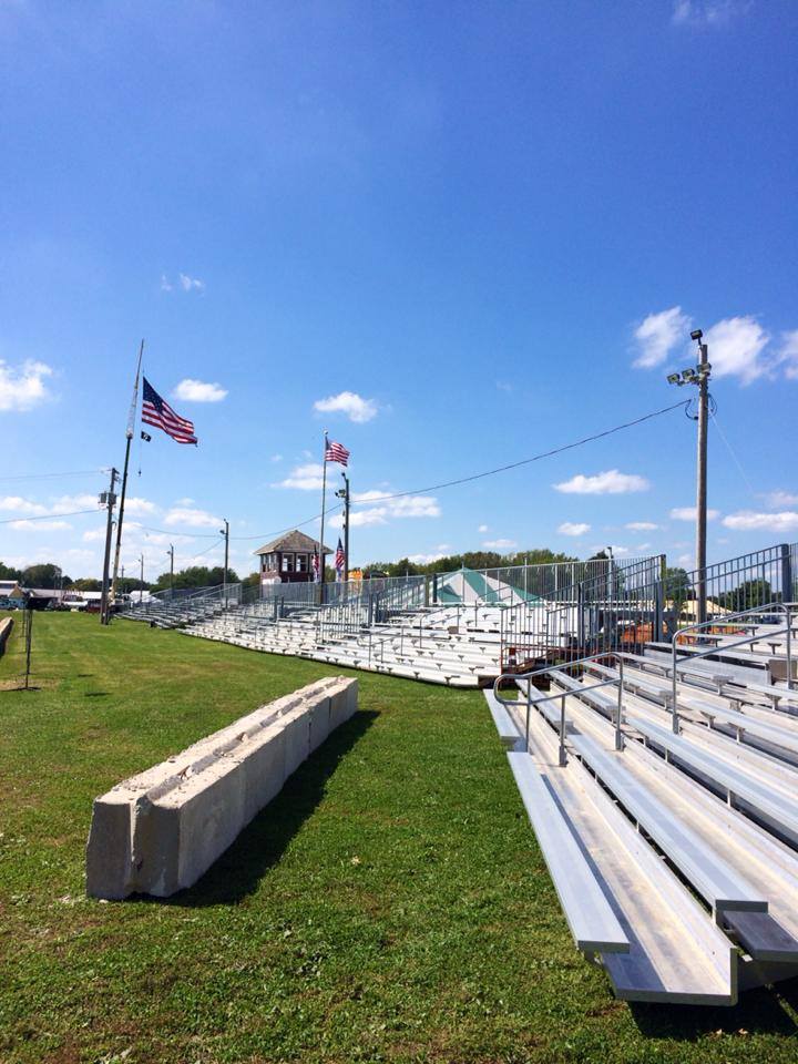 Four sets of 45ft towable hydraulic bleachers in Illinois