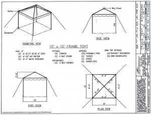 Post and Stake Plan for 10' x 10' frame tent.