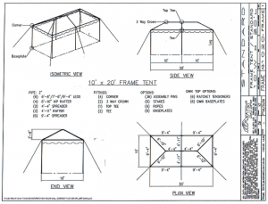 Post and Stake plans for a 10' x 20' frame tent