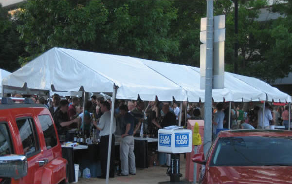 Our 10' x 40' "frame" tent used as sales booth at a local event.