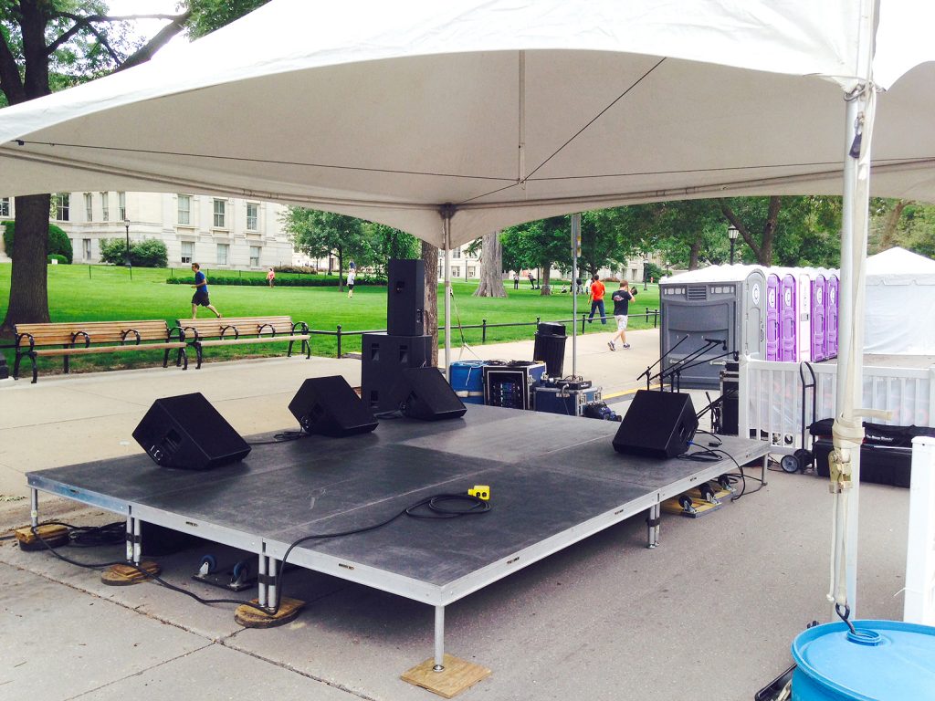 12' x 16' stage under tent.