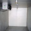 Inside trailerable walk-in refrigerator storage area