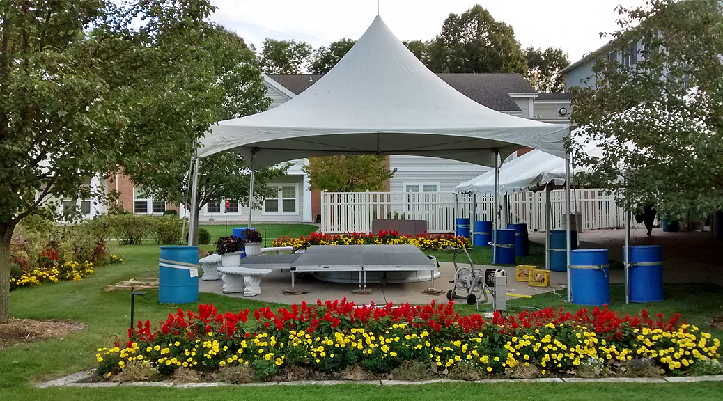 20' x 20' Frame event structure/tent rental Iowa City, CR, IA