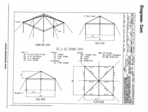 Post and Stake plans for a 20' x 20' frame tent