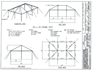 Pole and Stake plans for a 20' x 30' frame tent