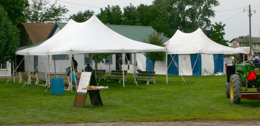 20' x 30' white rope and pole tent for rent