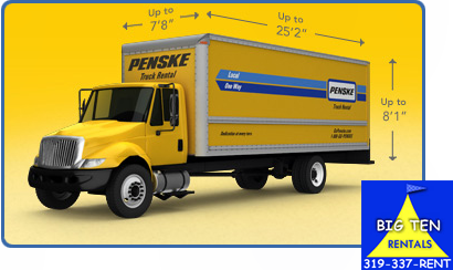 26 foot Penske moving trucks are rented here.