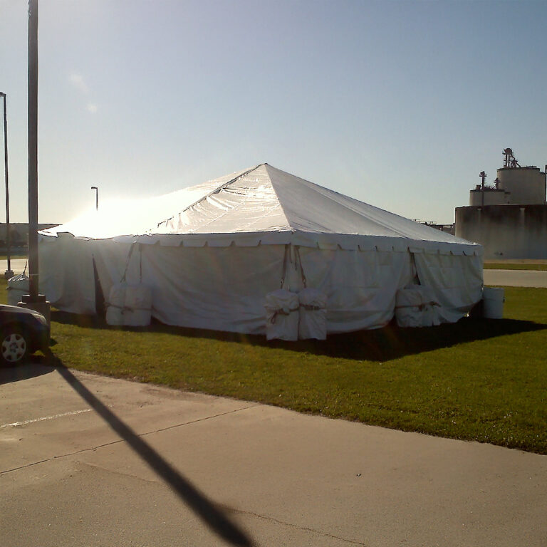 30' x 30' frame tent rental with sidewalls