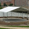 30' x 30' Losberger clearspan tent at Simon Estes Amphitheater in Des Moines, Iowa.