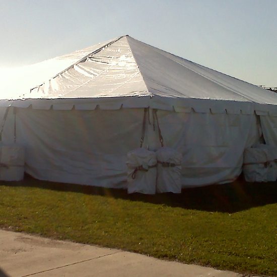 30' x 30' frame tent rental in Iowa with sidewalls