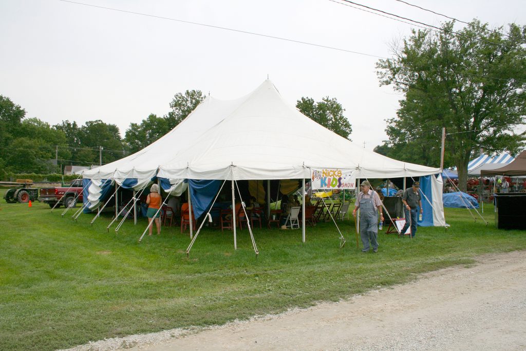 30' x 45' white rope and pole tent