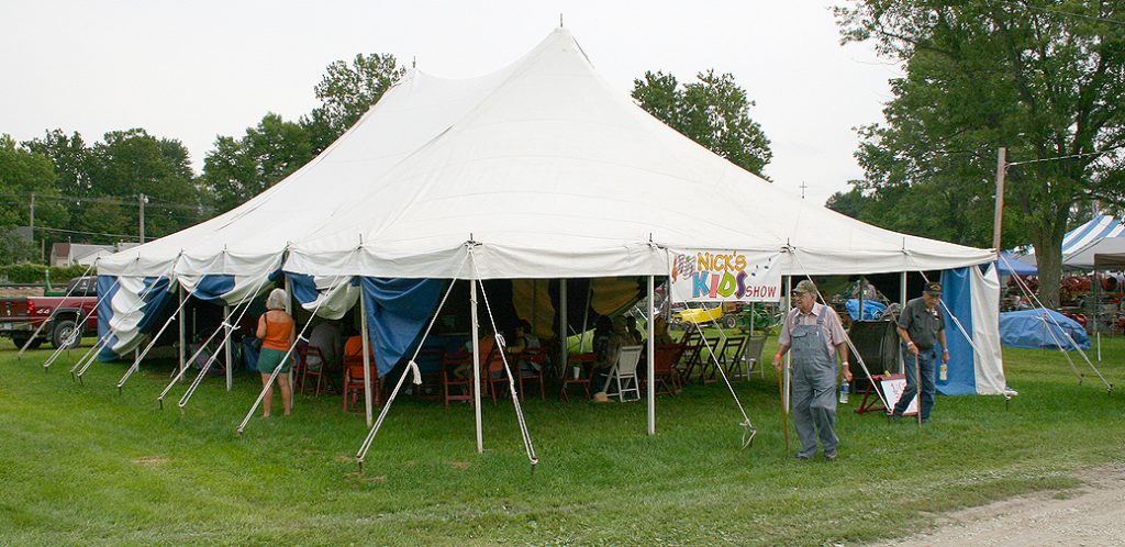 30' x 45' white rope and pole tent for rent