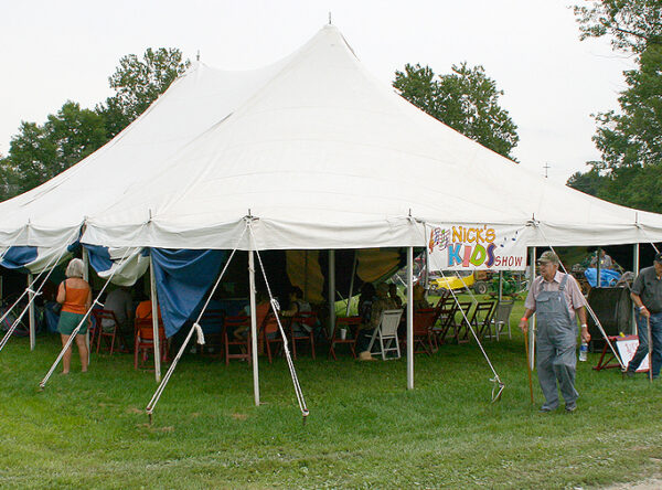 30' x 45' white rope and pole tent for rent