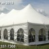 Picture of our 30' x 60' Elite "Rope and Pole" event tent with French side walls installed.