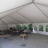 Inside view of our 30' x 90' Frame tent with french side walls.