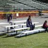 Four row elite bleacher seats can seat up to 24 people.