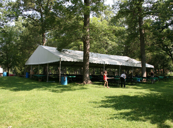 3/4 view of the 40' x 60' Losberger tent.
