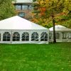 40' side of our 40' x 80' hybrid tent with 20' x 20' frame tent attached to the right as an entrance way.