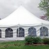 40' x 60' rope and pole tent with french window sidewalls attached.