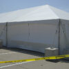 3/4 view of our 40' x 100' hybrid tent setup at the Tanger Outlet Center