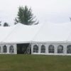 Outside of our 40' x 100' Elite "Rope and Pole" event tent with French side walls installed.