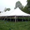 Diagonal view of our 40' x 120' Rope and Pole Tent.