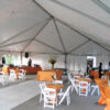 Inside view of our 40' x 60' Hybrid event tent with French side walls.