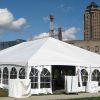 Rent our 40' x 60' Hybrid event tent. Shown with French side walls installed.