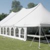 View of the outside of our 40' x 80' Elite "Rope and Pole" event tent with French Side Walls installed.