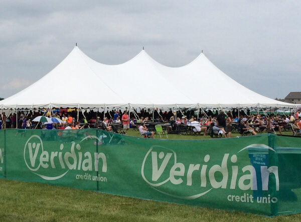 60' x 120' rope and pole event tent in North Liberty Iowa