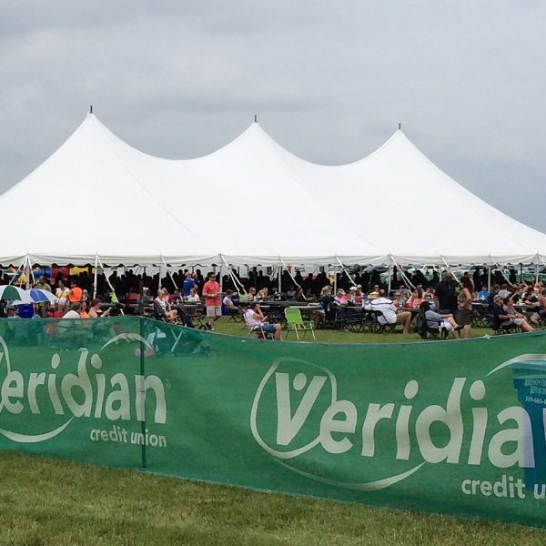 60' x 120' rope and pole event tent in North Liberty Iowa