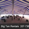 Inside view of our 60' x 150' Gala rope and pole event tent.