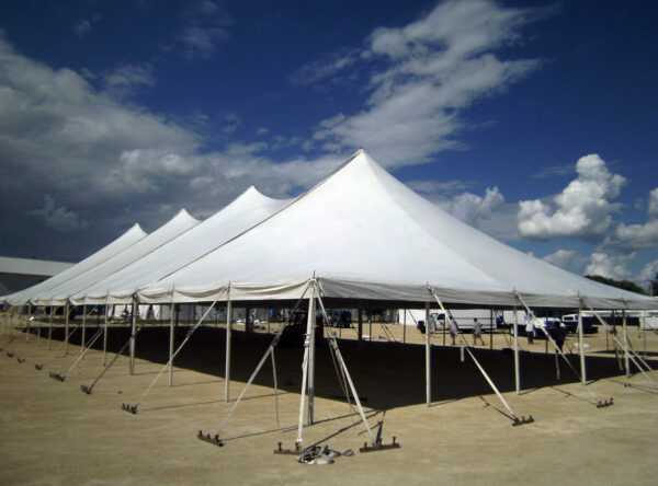 Outside view of the 60' x 150' Rope and Pole tent made by Genesis.