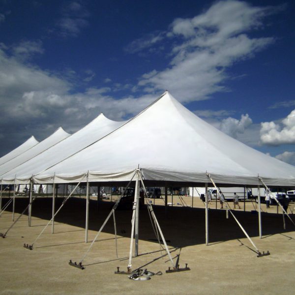 Outside view of the 60' x 150' Rope and Pole tent made by Genesis.