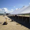 Length of the 60' x 150' Rope and Pole tent made by Genesis.