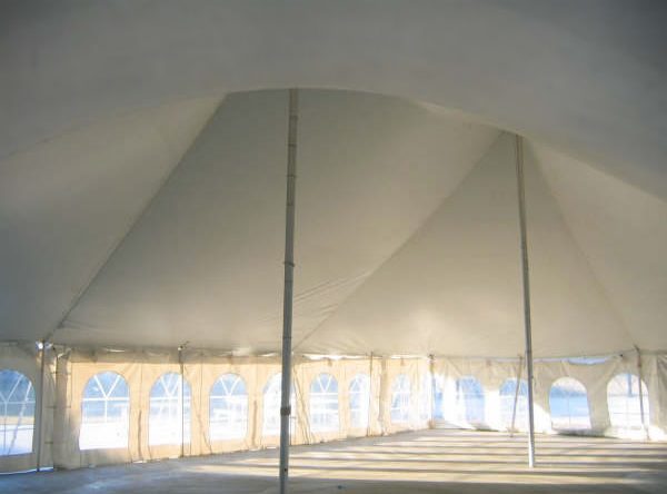 Inside of our 60' x 90' Genesis Rope and Pole event tent