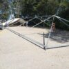 Covering the frame of the 30' x 90' frame tent