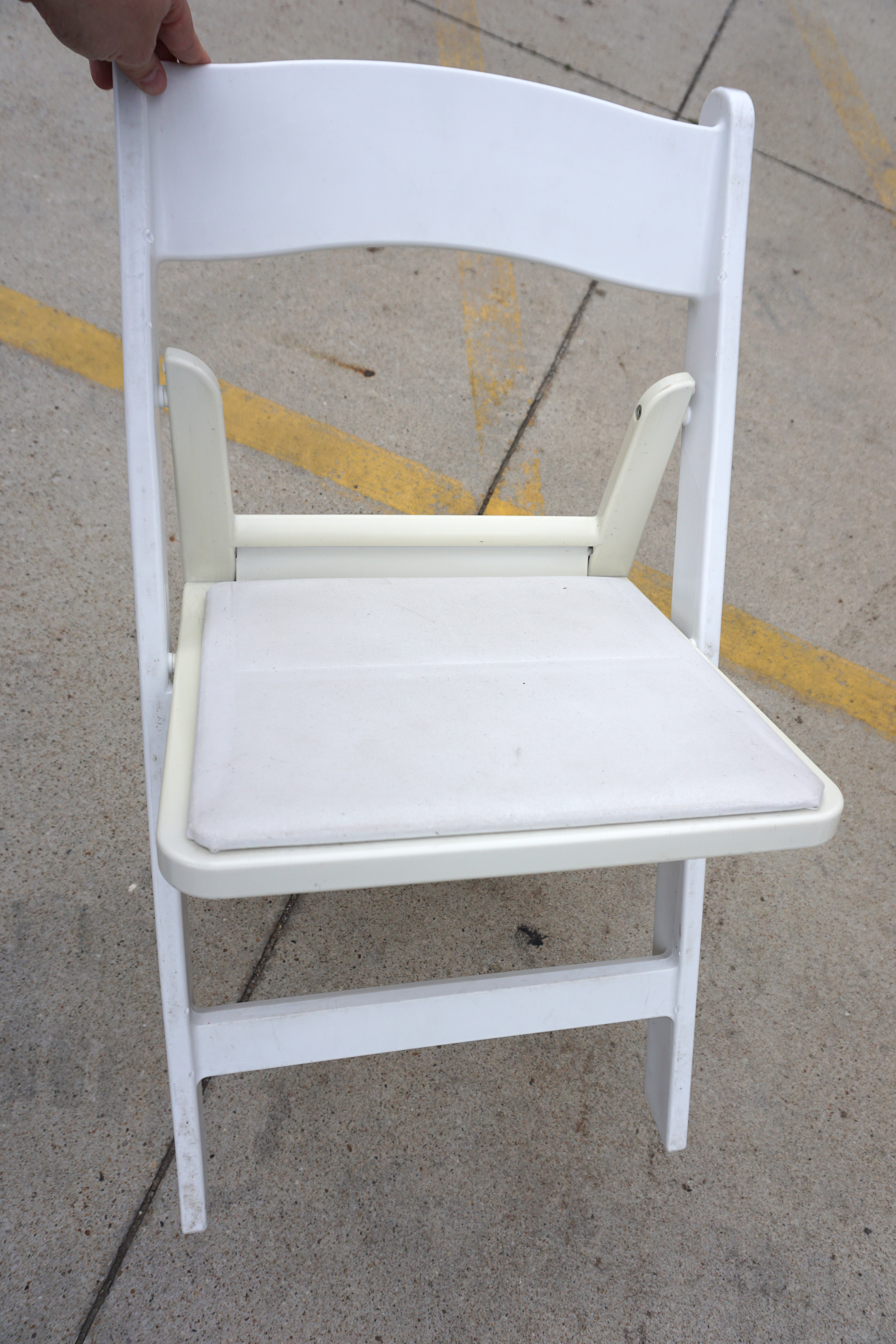 damaged white resin wedding chairs for sale  iowa city