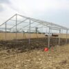 Frame of 40' x 40' clearspan event structure tent