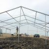 Front of frame of 40' x 40' clearspan event structure tent setup