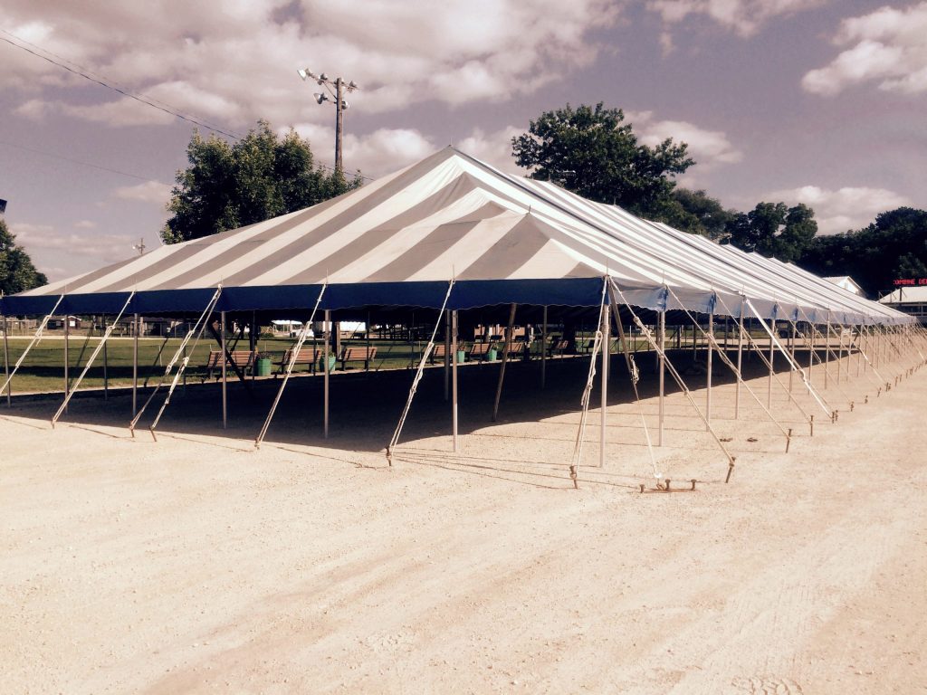 Outside of 40' x 160' Gala rope and pole tent