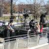 Press Risers at Political event.