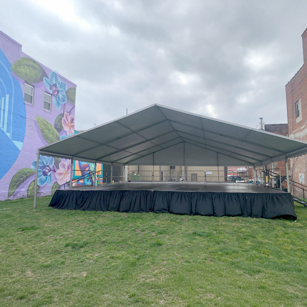 Rent 40' x 40' Losberger clearspan event tent over stage