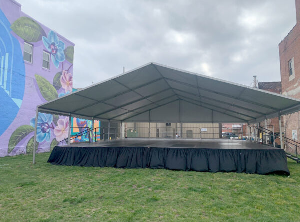 Rent 40' x 40' Losberger clearspan event tent over stage