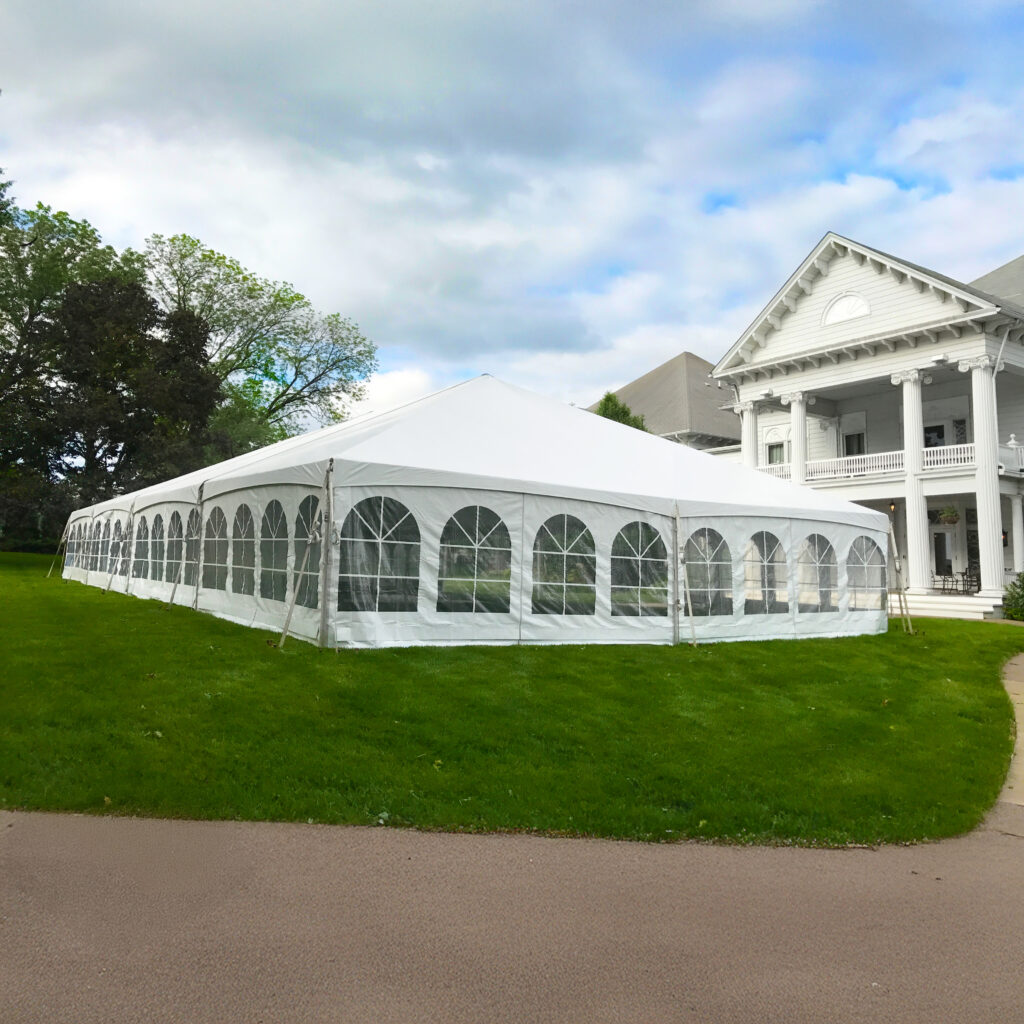 Rent 40' x 80' Hybrid tent with French window sidewalls