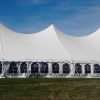 Side of the 60ft x 120ft Genesis Rope and Pole Tent with french windows