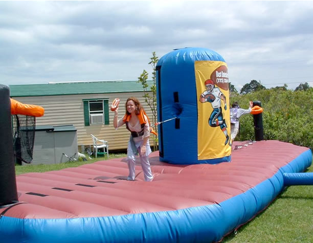 Bungee run challenge inflatable game.