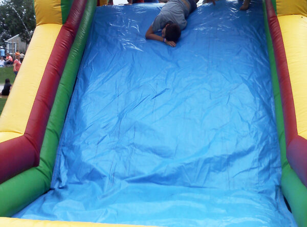 Face plant slide on obstacle course