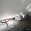 Looking down from inside our 40' x 140' rope and pole event tent.