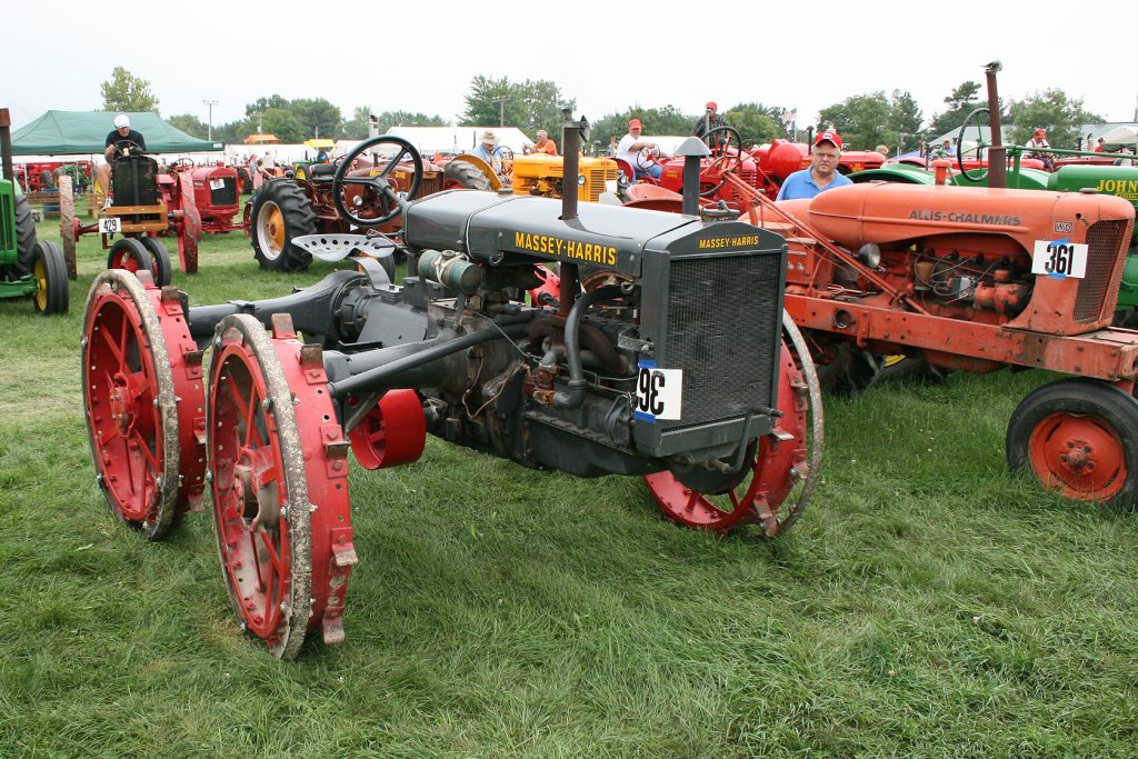 Massey Harris tractor with an extra wide wheel base.